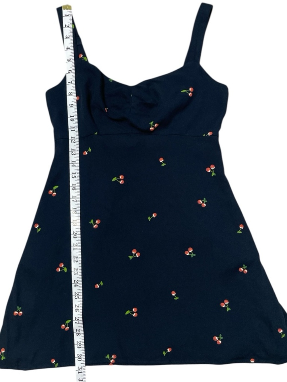 Old Navy Fit & Flare Crepe Mini Dress Blue Cherry Small - Picture 13 of 13